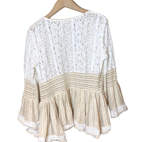 Boho flared multi lace cardigan Bohemian People Chloe Laetitia Paris - Picture 8 of 13